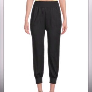 Theory Solid Black Joggers Women’s Pants Size M EUC